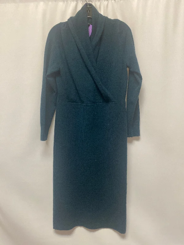 Blue Dress Casual Midi Ann Taylor, Size L Elegant Satin Slip Midi Dress