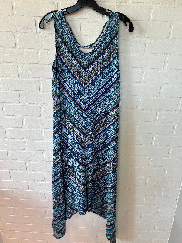 Blue Dress Casual Midi Apt 9, Size M Trendy Ruffled Sleeve Midi Dress
