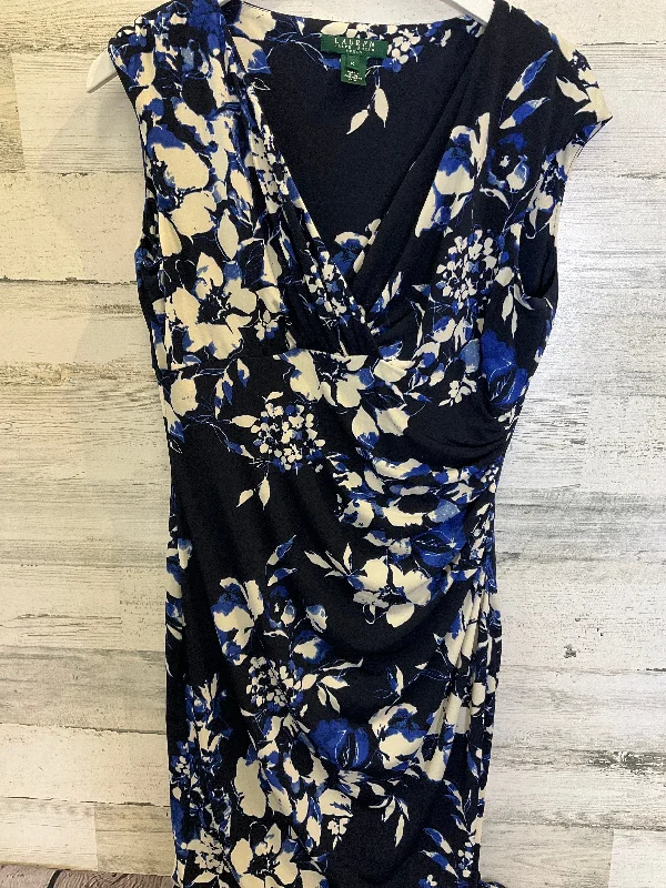 Blue Dress Casual Midi Ralph Lauren, Size M Fashionable Skater Midi Dress
