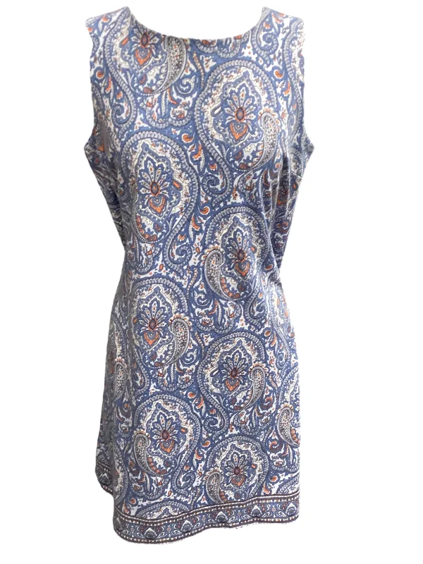 Blue Dress Casual Midi Talbots, Size M Chic Bohemian Midi Dress
