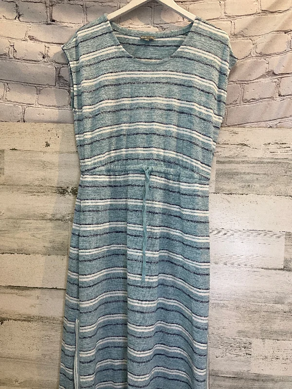 Blue Dress Casual Midi Talbots, Size Petite  M Stylish Wraparound Midi Dress
