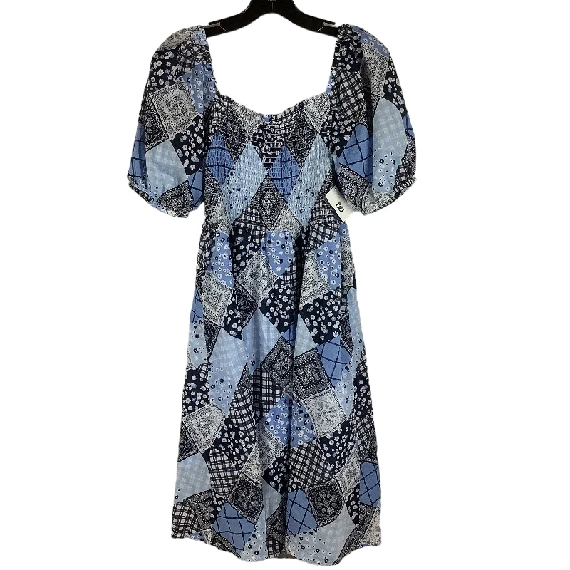 Blue Dress Casual Midi Tommy Hilfiger, Size S Trendy A-Line Midi Dress