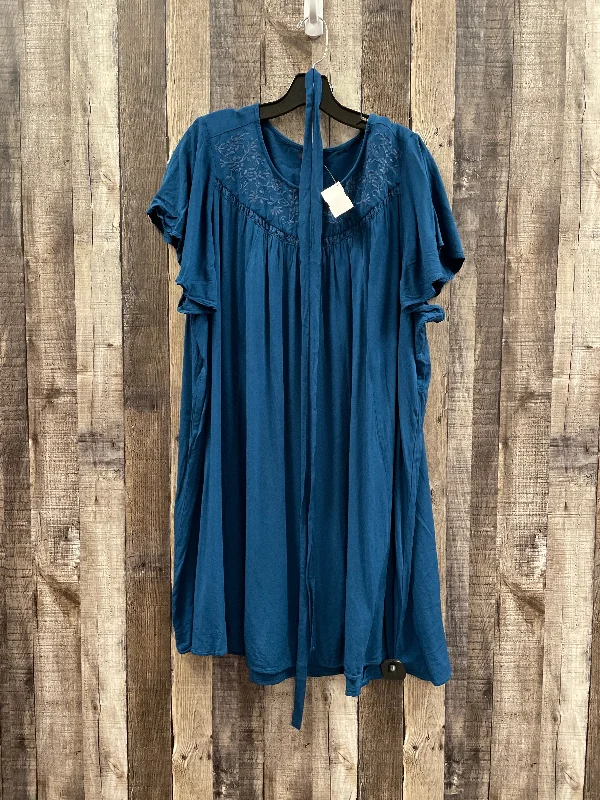 Blue Dress Casual Midi Torrid, Size 3 Fashionable Wide Leg Midi Dress