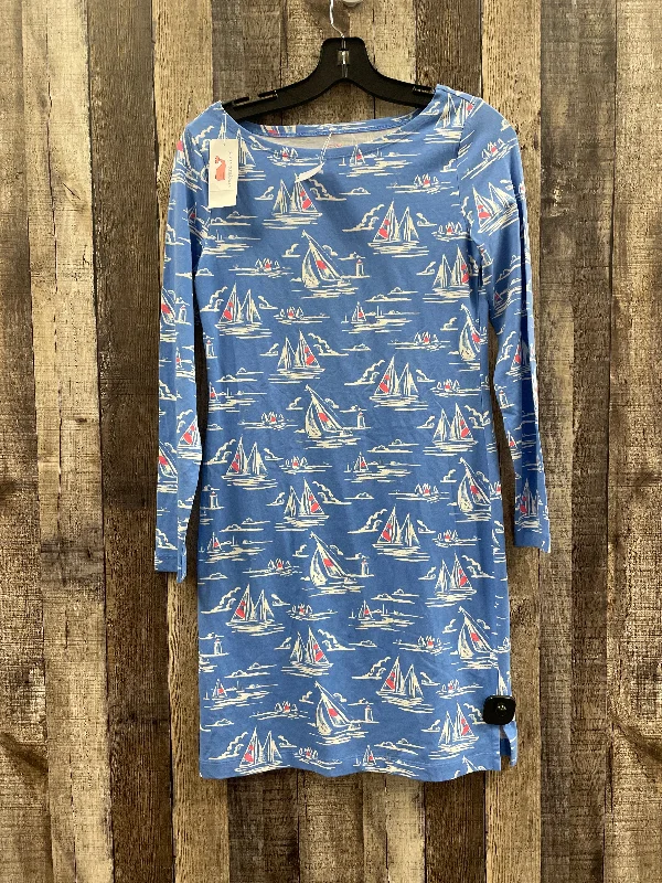 Blue Dress Casual Midi Vineyard Vines, Size Xxs Cozy A-Line Midi Dress