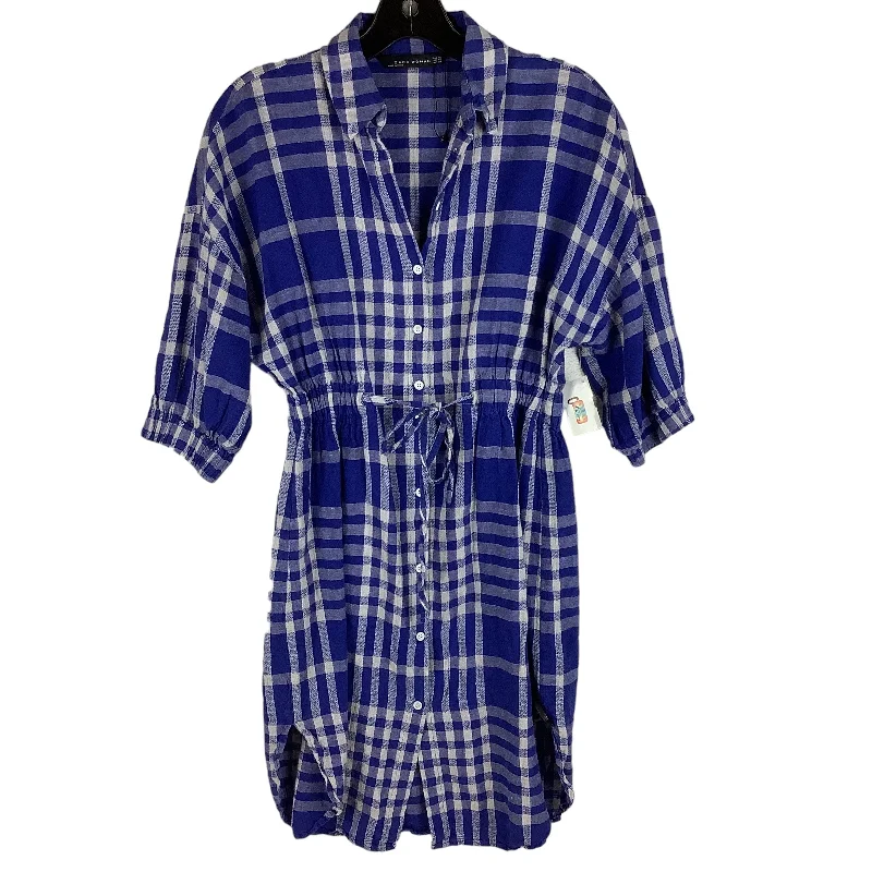 Blue Dress Casual Midi Zara Women, Size Xs Elegant Floral Midi Dress