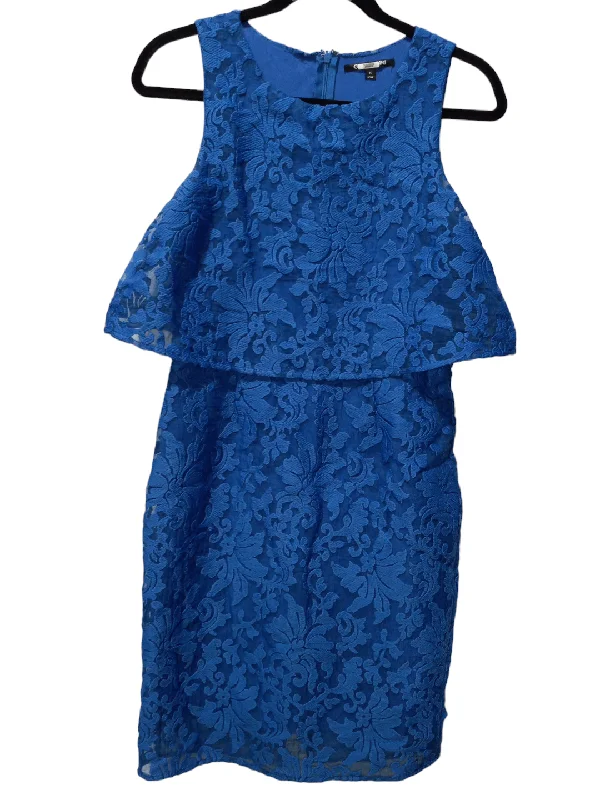 Blue Dress Party Midi Gianni Bini, Size M Cozy A-Line Midi Dress