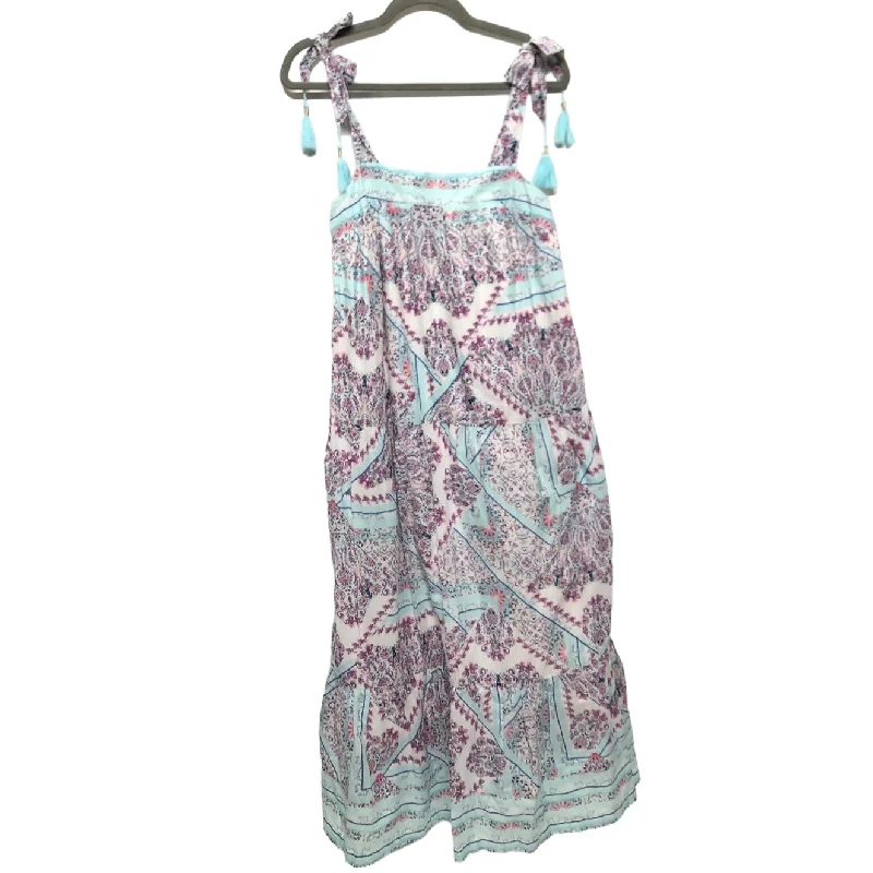 Blue & Pink Dress Casual Midi Crown And Ivy, Size S Comfortable Fit-and-Flare Midi Dress Blue & Pink Dress Casual Midi Crown And Ivy, Size S Comfortable Fit-and-Flare Midi Dress