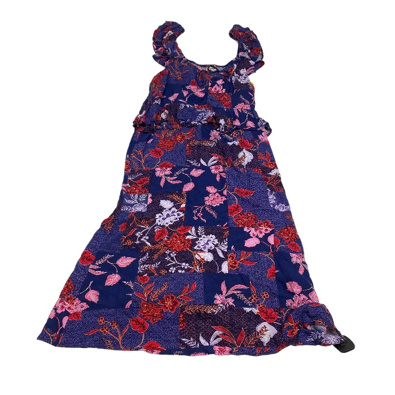 Blue & Red Dress Casual Midi Sofia By Sofia Vergara, Size Xxl Comfortable Fit-and-Flare Midi Dress Blue & Red Dress Casual Midi Sofia By Sofia Vergara, Size Xxl Comfortable Fit-and-Flare Midi Dress
