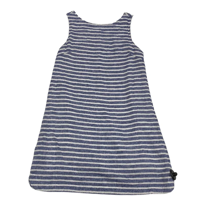 Blue & White Dress Casual Midi Beachlunchlounge, Size Xs Stylish Midi Dress with Cuffs