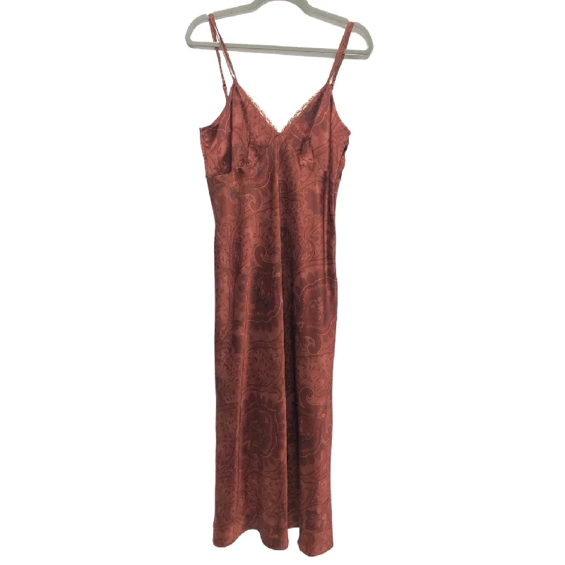 Brown Dress Casual Midi Gianni Bini, Size 10 Stylish Satin Midi Dress