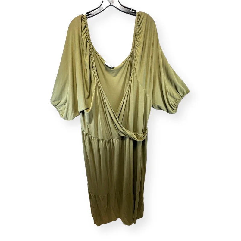 Green Dress Casual Midi Asos, Size 26 Comfortable Ribbed Midi Dress