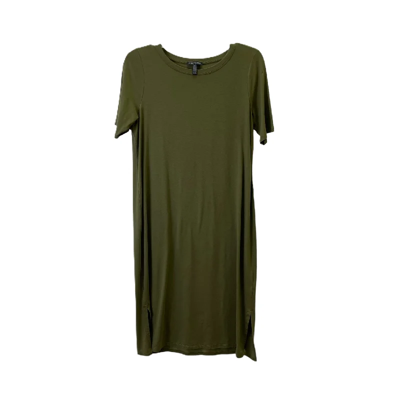 Green Dress Casual Midi By Eileen Fisher, Size: Petite M Stylish Pleated Skirt Midi Dress Green Dress Casual Midi By Eileen Fisher, Size: Petite M Stylish Pleated Skirt Midi Dress