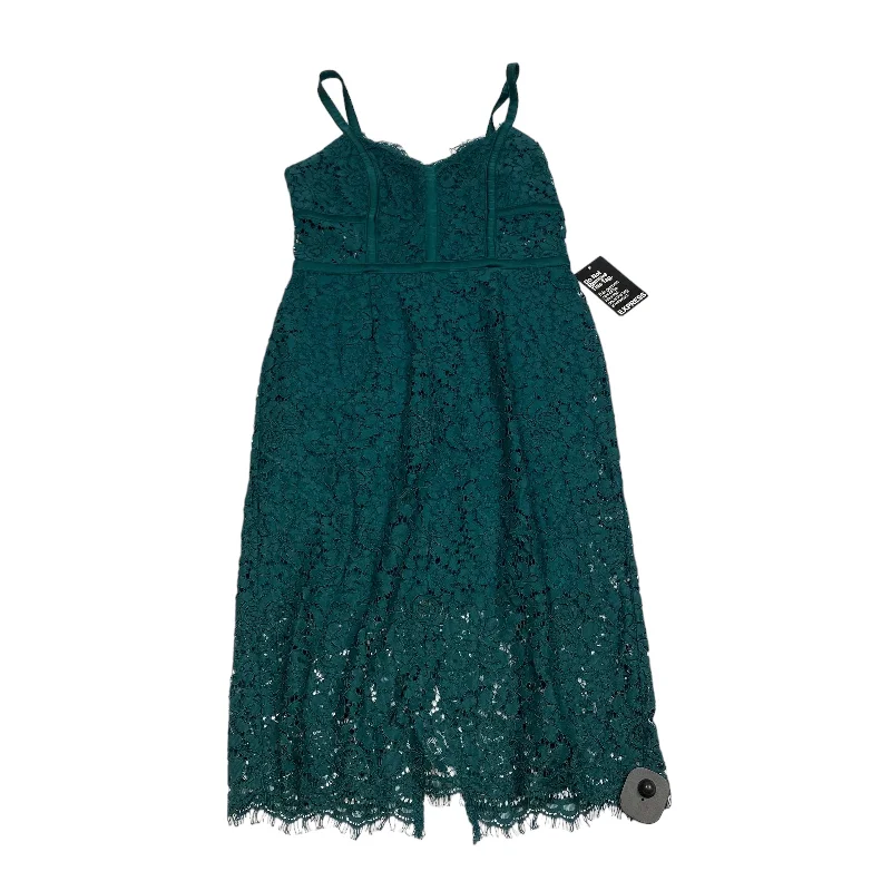 Green Dress Casual Midi Express, Size M Fashionable Wide Leg Midi Dress
