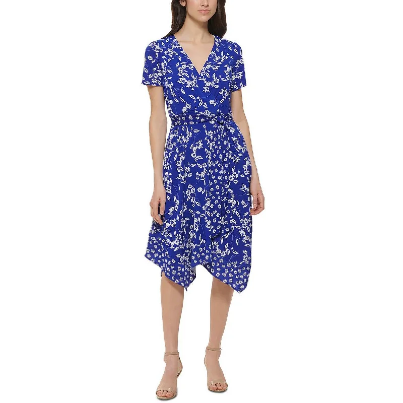 Jessica Howard Womens Petites Belted Midi Fit & Flare Dress Stylish Color Block Midi Dress Jessica Howard Womens Petites Belted Midi Fit & Flare Dress Stylish Color Block Midi Dress
