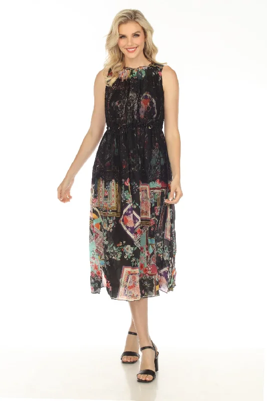 Johnny Was Elderberry Lace Printed A-Line Midi Slip Dress Boho Chic C30423 Comfortable Fit-and-Flare Midi Dress Johnny Was Elderberry Lace Printed A-Line Midi Slip Dress Boho Chic C30423 Comfortable Fit-and-Flare Midi Dress