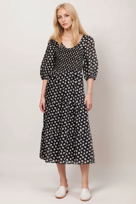Johnny Was Jade Couple Of Hearts Cotton-Blend Midi-Dress L31724 Boho Chic Comfortable Short Sleeve Midi Dress Johnny Was Jade Couple Of Hearts Cotton-Blend Midi-Dress L31724 Boho Chic Comfortable Short Sleeve Midi Dress