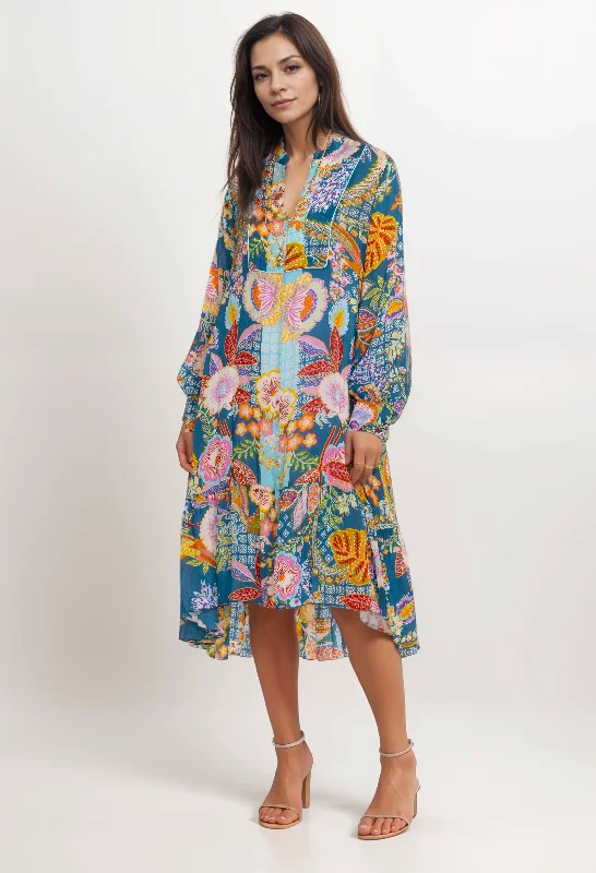 Johnny Was Wild Imana Midi Length Slip Dress C31924B1 Boho Chic Trendy Boho Midi Dress Johnny Was Wild Imana Midi Length Slip Dress C31924B1 Boho Chic Trendy Boho Midi Dress