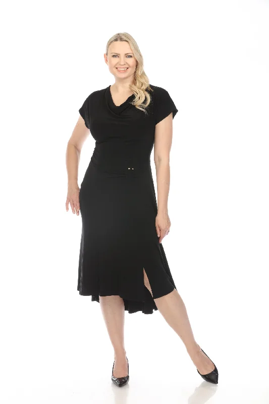 Joseph Ribkoff Black Cowl Neck Dolman Sleeve Midi Fit & Flare Dress 241152 Cozy Ribbed Knit Midi Dress Joseph Ribkoff Black Cowl Neck Dolman Sleeve Midi Fit & Flare Dress 241152 Cozy Ribbed Knit Midi Dress