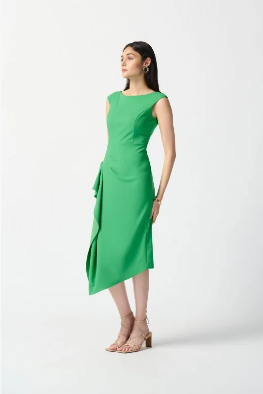 Joseph Ribkoff Ruffled Cap Sleeve Asymmetric Midi Sheath Dress 242238 Fashionable A-Line Midi Dress Joseph Ribkoff Ruffled Cap Sleeve Asymmetric Midi Sheath Dress 242238 Fashionable A-Line Midi Dress