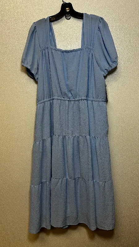 Light Blue Dress Casual Midi Cme, Size Xl Comfortable Denim Midi Dress