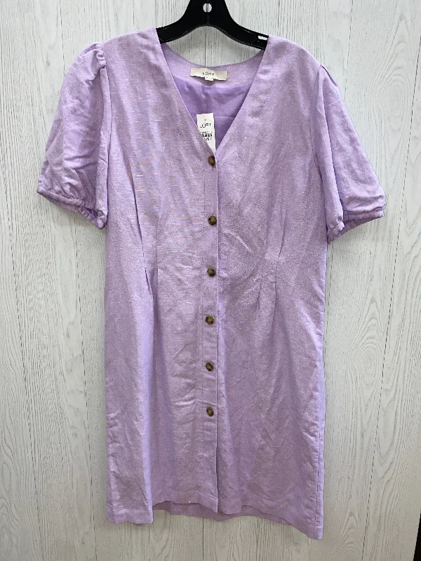 Lilac Dress Casual Midi Loft, Size 12 Elegant Pleated Sleeve Midi Dress