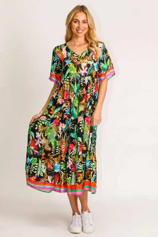Lula Life Bagara Midi Black Below the Knee Dress On Sale Comfortable Draped Midi Dress Lula Life Bagara Midi Black Below the Knee Dress On Sale Comfortable Draped Midi Dress
