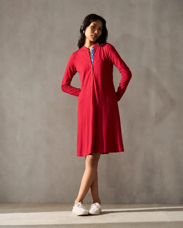 Midi Jersey Dress - Red Chic Bohemian Midi Dress