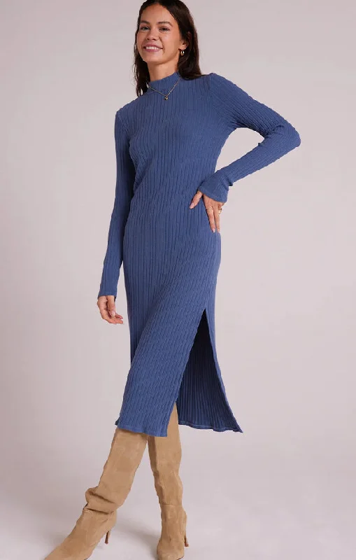 Mock Neck Midi Knit Dress Trendy Floral Wrap Midi Dress