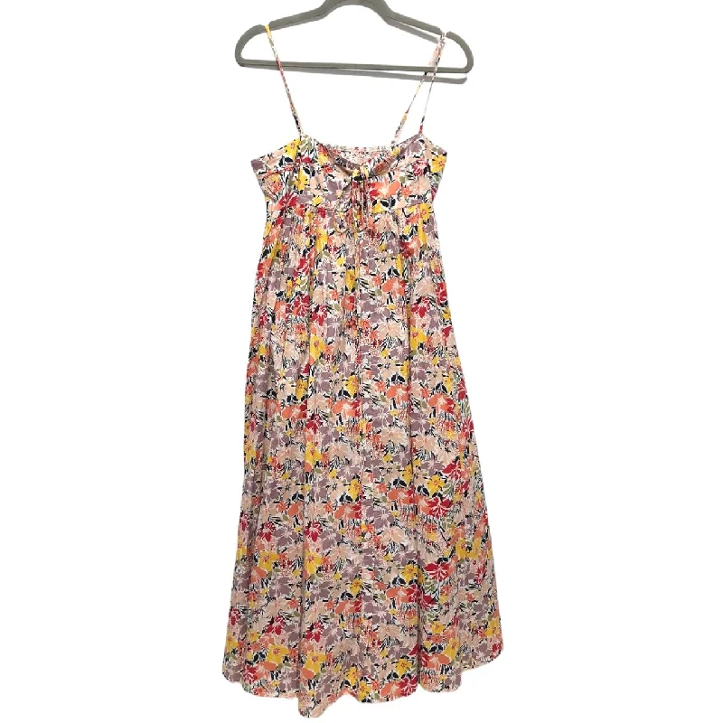 Multi-colored Dress Casual Midi Cmc, Size L Stylish Animal Print Midi Dress