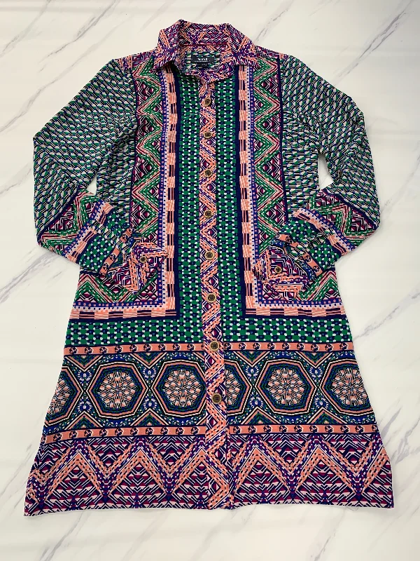 Multi-colored Dress Casual Midi Maeve, Size 2 Fashionable High-Neck Midi Dress