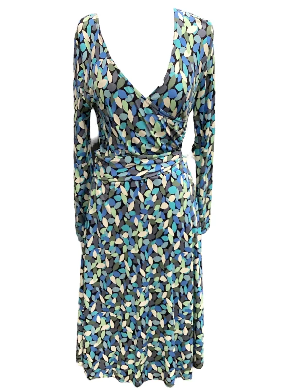 Multi-colored Dress Casual Midi Talbots, Size 10 Stylish Button-Down Midi Dress