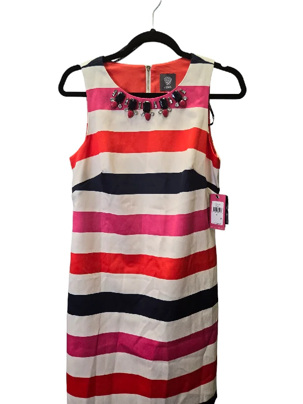 Multi-colored Dress Casual Midi Vince Camuto, Size S Stylish Off-Shoulder Ruffle Dress
