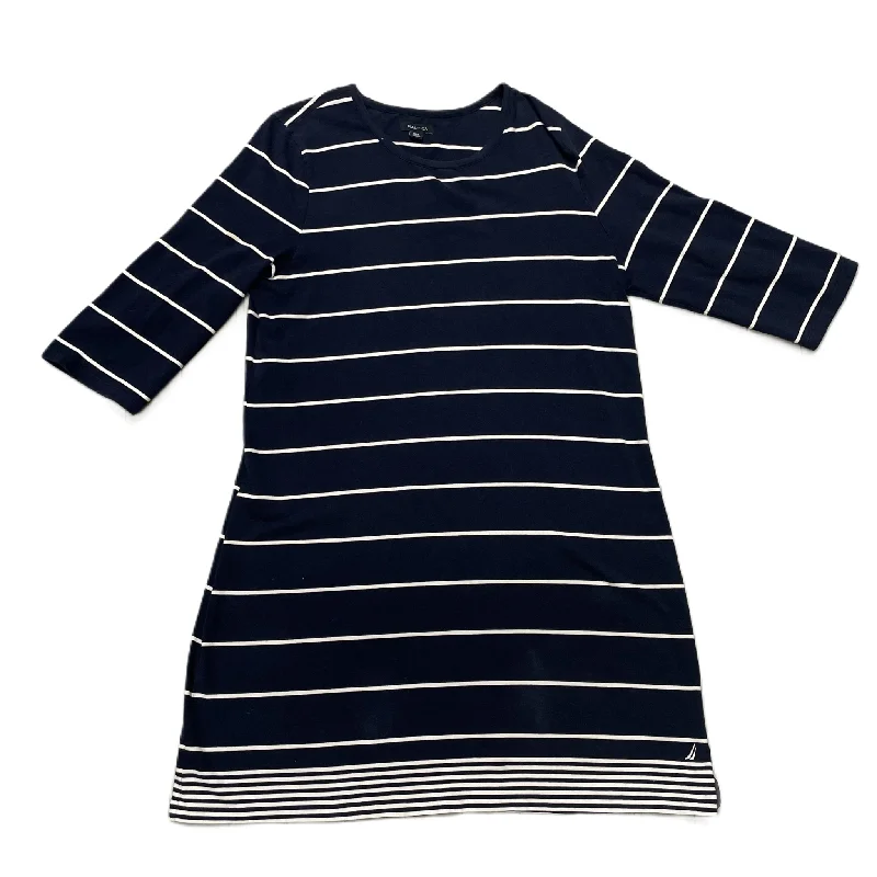 Navy Dress Casual Midi By Nautica, Size: Xxl Trendy Smocked Waist Midi Dress