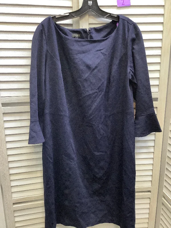 Navy Dress Casual Midi Talbots, Size 14 Trendy Mock Neck Midi Dress