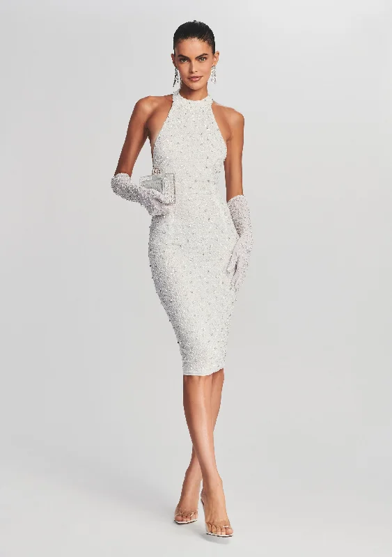 Olivia Midi Sequin Dress Trendy Ruffle Hem Midi Dress