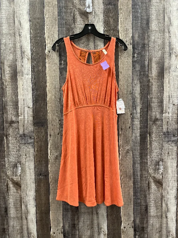 Orange Dress Casual Midi Free People, Size L Fashionable High-Low Midi Dress