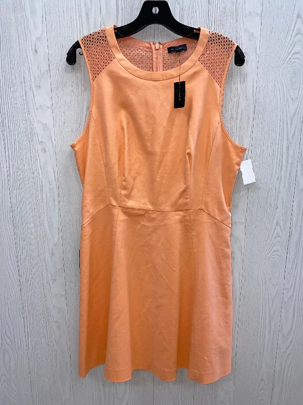 Orange Dress Casual Midi Limited, Size 12 Fashionable Sheer Sleeve Midi Dress