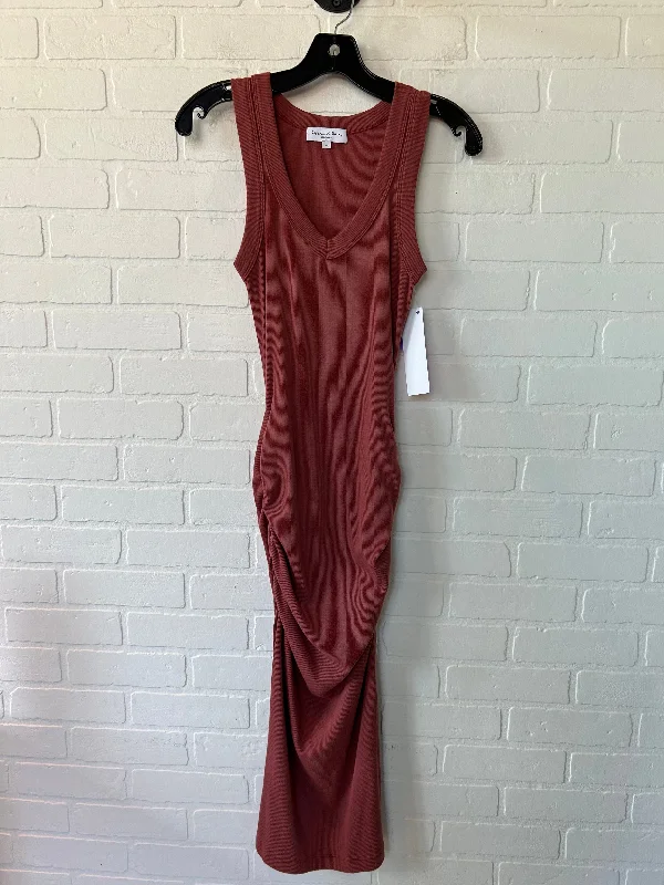 Orange Dress Casual Midi Michael Stars, Size Xs Trendy Floral Wrap Midi Dress