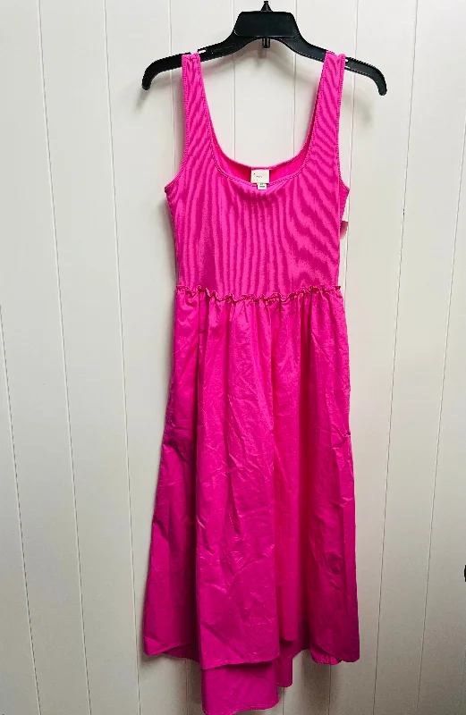 Pink Dress Casual Midi A New Day, Size Xs Trendy Bodycon Midi Dress