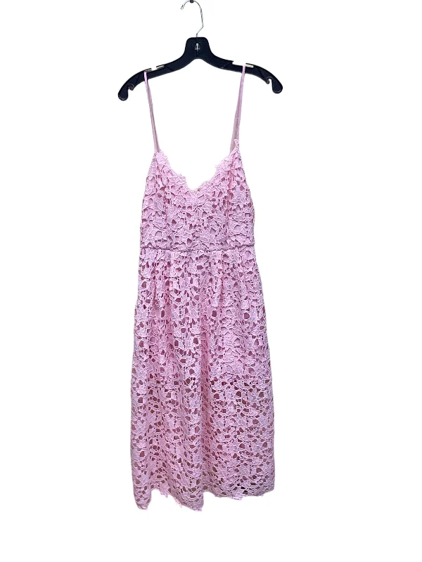 Pink Dress Casual Midi Astr, Size L Stylish High-Waisted Midi Dress