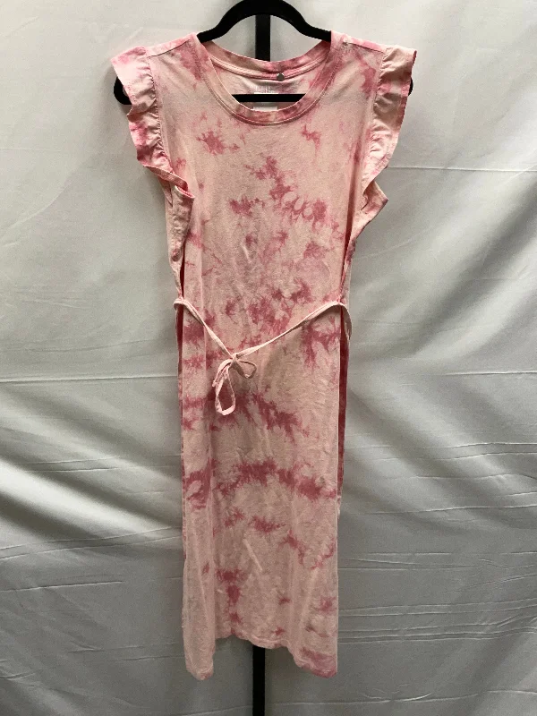 Pink Dress Casual Midi Time And Tru, Size S Cozy Ribbed Knit Midi Dress