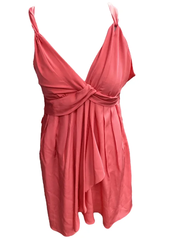 Pink Dress Party Midi Banana Republic, Size 2 Trendy Fit-and-Flare Midi Dress