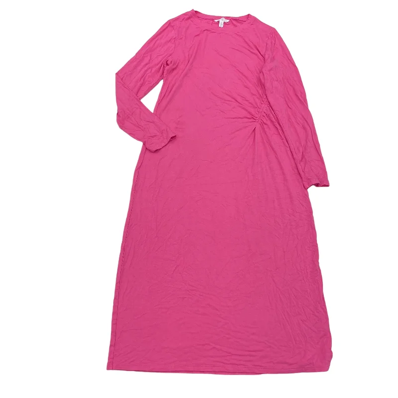 PINK TIME AND TRU DRESS CASUAL MIDI, Size S Comfortable Fit-and-Flare Midi Dress