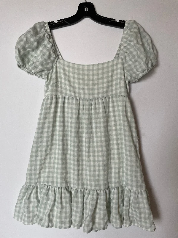 Plaid Pattern Dress Casual Midi Full Tilt, Size S Classic Black Midi Dress
