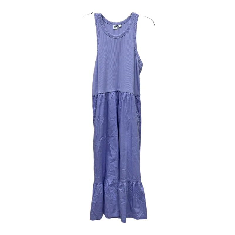 Purple Dress Casual Midi By Gap, Size: Xl Elegant Pleated Sleeve Midi Dress