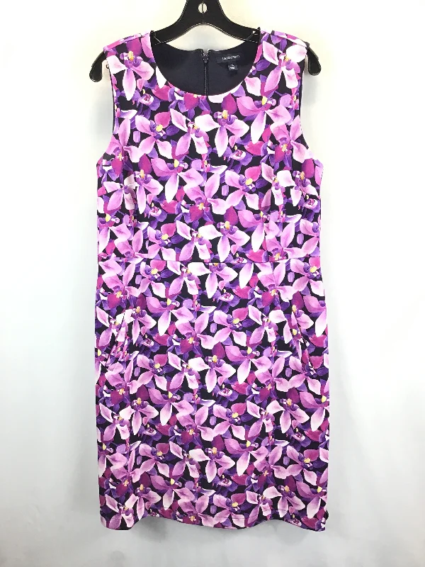 Purple Dress Casual Midi Lands End, Size 14 Comfortable Sleeveless Midi Dress