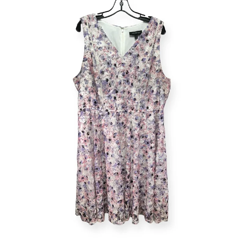 Purple Dress Casual Midi Lane Bryant, Size 18 Elegant Satin Midi Dress