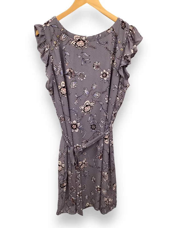 Purple Dress Casual Midi Loft, Size Xxl Trendy Shift Midi Dress