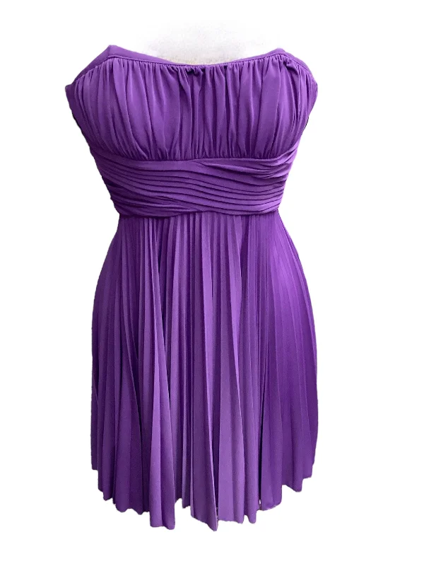 Purple Dress Party Midi Max And Cleo, Size 2 Comfortable Lace-Up Midi Dress