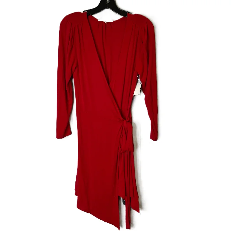 Red Dress Casual Midi By Free People, Size: M Fashionable Floral Embroidery Midi Dress Red Dress Casual Midi By Free People, Size: M Fashionable Floral Embroidery Midi Dress